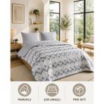 Tek Kişilik Pike Çift Taraflı Kapitone Pike ve Yatak Örtüsü Takımı – 160x230 cm Desenli (Çarşafsız) (Gri, Tek)