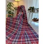 Tek Kişilik Skoç Battaniye, Scotch Battaniye,Throw Battaniye150*200 cm (Kırmızı-Lacivert) Sevgililer Günü Hediyesi