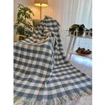 Tek Kişilik Skoç Battaniye, Scotch Battaniye,Throw Battaniye150*200 cm (Yeşil-Beyaz) Sevgililer Günü Hediyesi