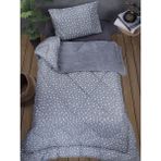 Tek Kişilik Welsoft Gri Yıldız Desenli Yorgan Seti Battaniye - Yorgan ve Yastık Kılıflı - 155 x 215 cm