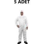 Tek Kullanımlık Koruyucu Tulum 5 Adet Apex 342 Tip 5/6 45 Gr Lamineli Beden Xl