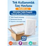 Tek Kullanımlık Saç Havlusu 40X80 Cm 100 Adet Tekli Poşetli Hijyenik Kuaför Havlusu Nonwoven