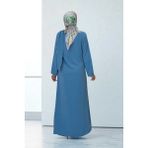 Tek Omuz Gold Toka Detaylı Tunik Pantolon Takım 8698 Bebe Mavisi - 48