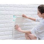 Tek Parça 70X23CM (0,17M2) Beyaz Kendinden Yapışkanlı 3D Duvar Kağıdı Paneli