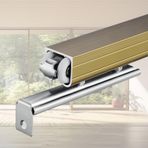 Tek Parça Bypass Ahır Kapısı Donanım Kiti - 100-400 CM Sürgülü Kapı Ra ve Silindirler İç/Dış Mekan Kullanımı için Mutfak Yatak Odası Balkon Veranda için Mükemmel (6 Tekerlek 150 cm/59,1 inç)
