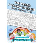 Tek Parça Taşıt-Orman-Deniz Dev Boyama Kağıdı 90CM*2,5 Metre Rulo- Çocuk Eğitici Boyama