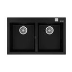 Teka 115260014 Siyah Forsquare 790 TG Çift Gözlü Damlalıksız Granit Eviye
