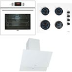 Teka Ankastre Beyaz Set; Hak 625 Wh Ankastre Fırın, Gbe 64002 Kbc Wh Ankastre Ocak, Atv 60 Davlumbaz