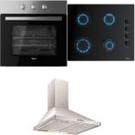 Teka Ankastre Set, HE 715 SS Inox Fırın, GBE 64002 Siyah Cam Ocak, DF 60 Inox Davlumbaz