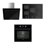 Teka Chef 10 Siyah Cam Ankastre Set Woklu Dvt 98660 90 Cm Davlumbaz - Gbc 75030 - Hak 629 Bk