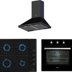 TEKA CHEF 3 SİYAH ANKASTRE SET ( HE 715 BK FIRIN + HLX 640 OCAK + DBT 60 DAVLUMBAZ )