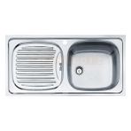 Teka Eviye EBM 45 Sol Düz Dokusuz Sifonlu 86x43,5 cm Paslanmaz Çelik Mutfak Tezgahı