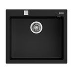 Teka Forsquare 50.40 TG ankastre lavabo, dikdörtgen, siyah, 1 lavabo, 500 x 500 mm