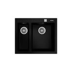 Teka ForSquare 590 TG Çift Hazne Tegranite Evye Siyah 59 cm
