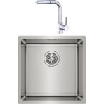 Teka Linea 40.40 Paslanmaz Tezgahaltı Çelik Evye ve Ark 938 Krom Spiralli Batarya Set