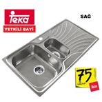 Teka Nerissa 60 B Paslanmaz Çelik Evye 100x50cm Sağ(R)