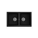 Teka Stone 90 B-Tg Çift Hazneli Tegranite Tezgah Üstü Granit Metallic Black Eviye 115260003