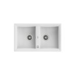 Teka Stone 90 B-Tg Çift Hazneli Tegranite Tezgah üstü Granit White Beyaz Eviye - 115260005