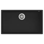 Teka TP-8434778007329_235341_Vendor 72.40 TG kare ankastre lavabo granit 80 cm | 1 lavabo | sepet vanalı gider + sifon | yüksek darbe dayanımlı yüzey | siyah | 44 x 20 x 76 cm