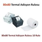 Tekamo 80x80 Termal Adisyon Yazıcı Kağıdı Rulosu 50 Adet 5 Paket