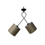 TEKAY AYDINLATMA 2 li siyah metal avize oturma odası mutfak salon avizesi siyah 57 x 80
