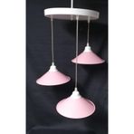 TEKAY AYDINLATMA 3 lü metal tepsili avize pembe metal başlık pembe 50 x 30