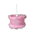 TEKAY AYDINLATMA Beyaz kırmızı pembe siyah Kız Erkek Çocuk Odası Tüylü Avize Yatak Odası Avizesi Çap 30 Cm PEMBE 30 x 60