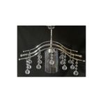 TEKAY AYDINLATMA Metal krom iskelet mika cam top taşlı avize salon oturma odası avizesi krom 30 x 33