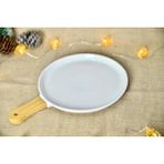 Tekbir YG19-116-12.5D Porselen Bambu Saplı Sunum Tabağı