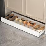 Tekerlekli Ayakkabı Rafı - Yatak Altındaki Eşyaları Küçük Alanlarda Saklamak İçin İdeal, Dolap Düzenleyici (Beyaz, 70 x 38,2 cm) - Ayakkabılar, Çizmeler ve Spor Ayakkabılar İçin Mükemmel