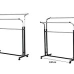Tekerlekli Çift Taraflı Stand Askılık Stant elbise askılık YFG-23