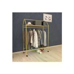 Tekerlekli Home Hanger Metal Askılık Ayaklı Askılık Sarı