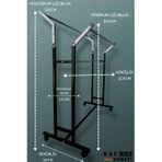 Tekerlekli Mağaza Askılığı Giysi&Elbise Standı Yükseklik Ayarlı Metal Askılık Butik & Mağaza Standı