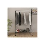 Tekerlekli Oval Askılık Ayaklı Askılık Konfeksiyon Butik Askılık Siyah