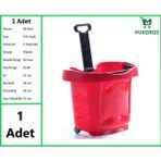 Tekerlekli Plastik Market Alışveriş El Sepeti 40 Litre Kırmızı 1 Adet