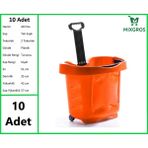 Tekerlekli Plastik Market Alışveriş El Sepeti 40 Litre Turuncu 10 Adet