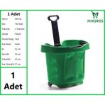 Tekerlekli Plastik Market Alışveriş El Sepeti 40 Litre Yeşil 1 Adet