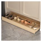 Tekerlekli Uzatılabilir Ayakkabı Rafı, Küçük Alanlar için Sürgülü Dolap Düzenleyici, Yatak Altı Saklama, Kompakt Tasarım, Kahverengi (80 x 38,2 cm) - Ayakkabı Düzenleyici