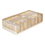 Tekerlekli Yatak Altı Saklama Kutusu, Katlanabilir Plastik Nizer İstiflenebilir Saklama Kabı (Beyaz 20 x 40 x 82 cm) Yer Tasarrufu Çözümleri ve Ev Dekorasyonu için İdeal
