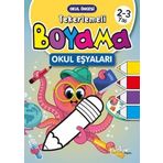 Tekerlemeli Boyama Okul Eşyaları 2 - 3 Yaş