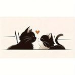 TekExpedition 2'li Paket Sevimli Kedi Aşk Kalp Atışı Vinil Etiket, 10,7 x 3,5 cm Kedi Çıkartmaları Arabalar Kadınlar için Yeti Soğutucu Yakıt Göstergesi Yan Ayna Arka Pencere