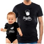 Tekila ve Limon Baba Oğul Tshirt Zıbın(Tekli Üründür Kombin Yapmak Için 2 Adet Sepete Ekleyiniz) - Siyah - 2XL