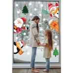 Tekin Store Yılbaşı Dekoratif Noel Baba, Penguen, Kardan Adam, Kurabiye Adam Cam, Duvar, Kapı Sticker