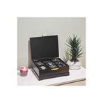 Tekir Store evinizi güzelleştirin Ahşap 9 Bölmeli Saat Kutusu Dekoratif Siyah Saat Aksesuar Saklama Kutusu Organizer