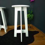 Tekir Store Mutfak Bar Taburesi Sandalyesi Ahşap Mdf Yuvarlak Beyaz Iç Dış Mekan 61 cm Evcafe Restaurant
