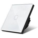 Tekli Dokunmatik Işık Anahtarı Beyaz Cam Panel Nötrsüz 1 Way Akıllı Elektrik Anahtarı SK-A801-01