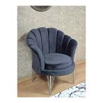Tekli İstiridye Krom Kaplama Telli Ayak Çay Seti Koltuk Tekli Berjer , Balkon, Salon, Ofis Füme Renk 47 X 47 Boyut/Ebat