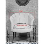 Tekli İstiridye Krom Kaplama Telli Ayak Çay Seti Koltuk Tekli Berjer , Balkon, Salon, Ofis Kahverengi Renk 47 X 47 Boyut/Ebat
