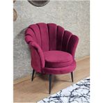 Tekli İstiridye Siyah Boyalı Sivriltme Ayak Çay Seti Koltuk Tekli Berjer , Balkon, Salon, Ofis Bordo Renk 47 X 47 Boyut/Ebat