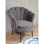 Tekli İstiridye Siyah Boyalı Sivriltme Ayak Çay Seti Koltuk Tekli Berjer , Balkon, Salon, Ofis Kahverengi Renk 47 X 47 Boyut/Ebat